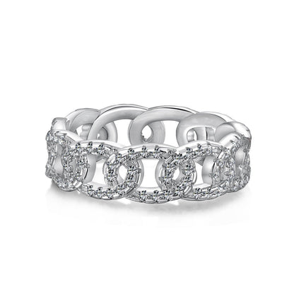 Fashionable and high - end sparkling diamond full diamond ring - jewelry - weilin.com