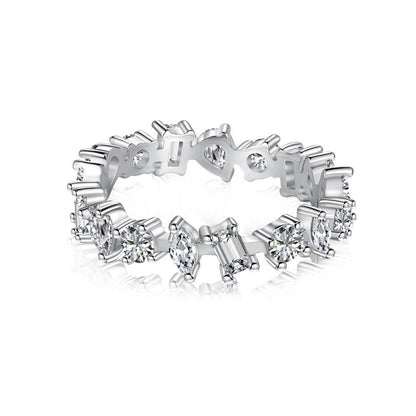 Fashionable and high - end sparkling diamond full diamond ring - jewelry - weilin.com