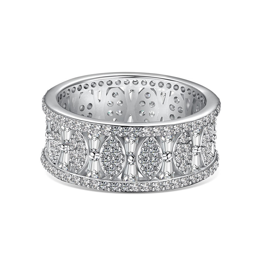 Fashionable and high - end sparkling diamond full diamond ring - jewelry - weilin.com