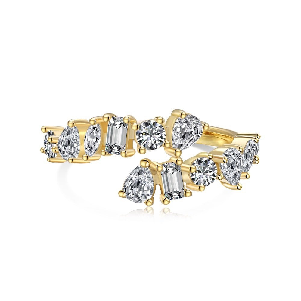 Fashionable and high - end sparkling diamond full diamond ring - jewelry - weilin.com