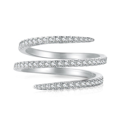 Fashionable and personalized spiral full diamond ring - jewelry - weilin.com