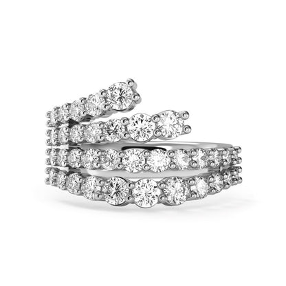 Fashionable and personalized spiral full diamond ring - jewelry - weilin.com