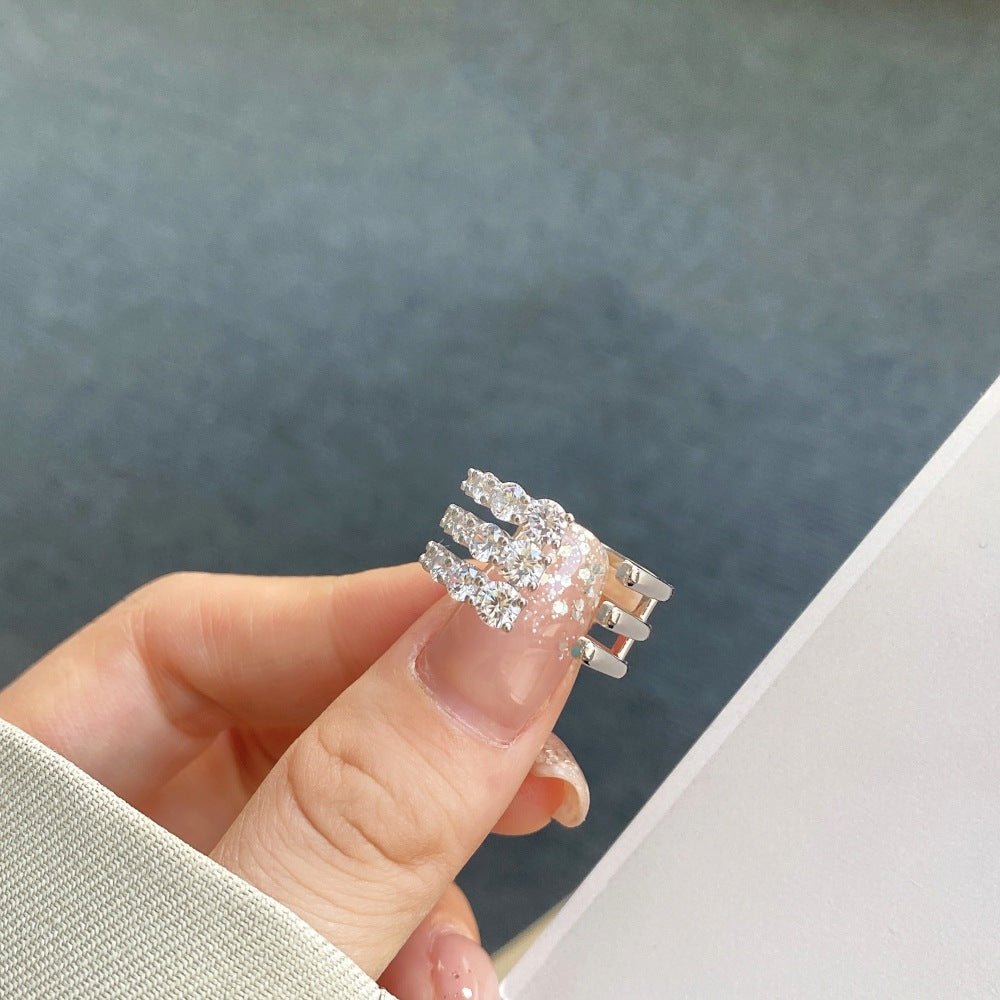 Fashionable and personalized spiral full diamond ring - jewelry - weilin.com