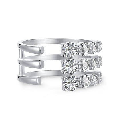 Fashionable and personalized spiral full diamond ring - jewelry - weilin.com