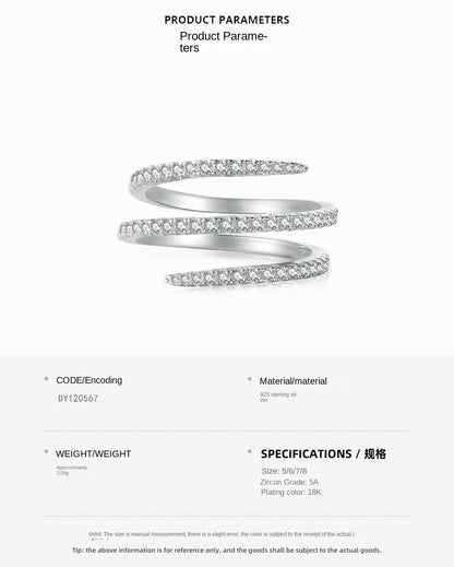 Fashionable and personalized spiral full diamond ring - jewelry - weilin.com