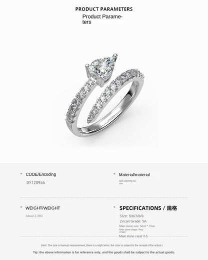 Fashionable and personalized spiral full diamond ring - jewelry - weilin.com