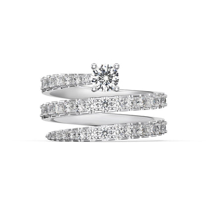 Fashionable and personalized spiral full diamond ring - jewelry - weilin.com