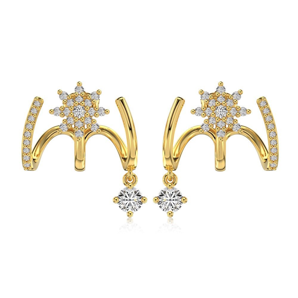Fashionable and personalized zircon eight - pointed star earrings - jewelry - weilin.com