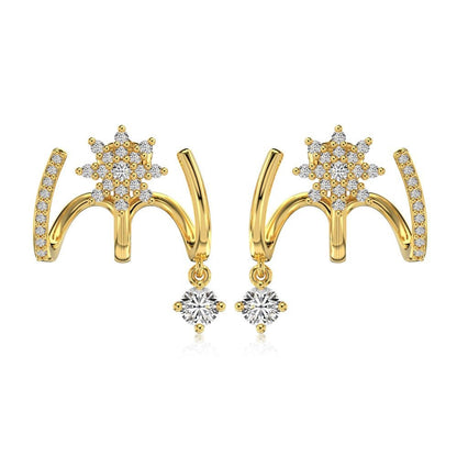 Fashionable and personalized zircon eight - pointed star earrings - jewelry - weilin.com
