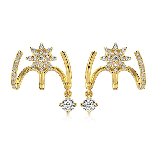Fashionable and personalized zircon eight - pointed star earrings - jewelry - weilin.com