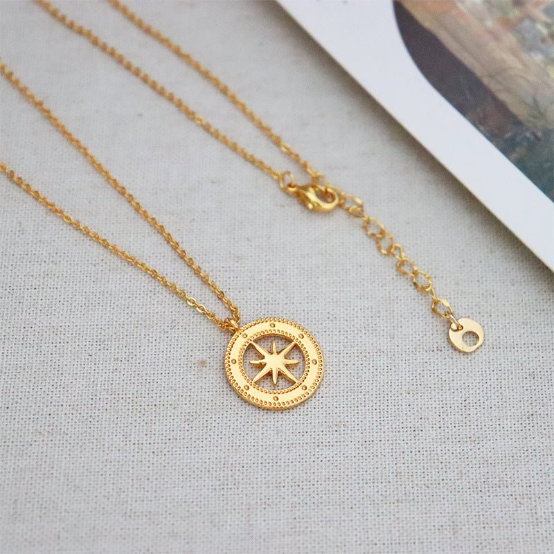 Fashionable and popular personality retro eight - pointed star necklace - jewelry - weilin.com