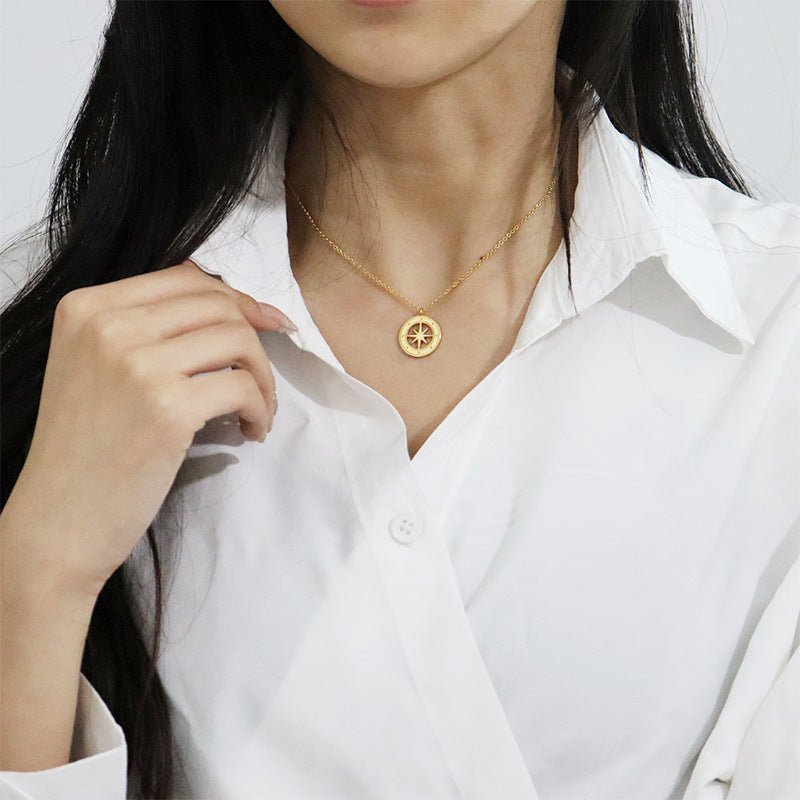 Fashionable and popular personality retro eight - pointed star necklace - jewelry - weilin.com