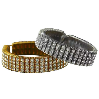 Fashionable, bold and sparkling cubic zirconia multi - row bracelet - jewelry - weilin.com