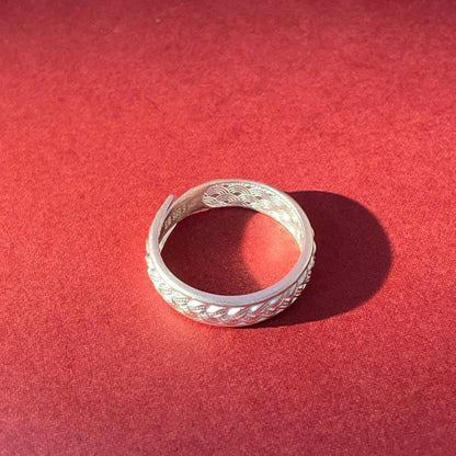 Fashionable braided sterling silver ring - jewelry - weilin.com