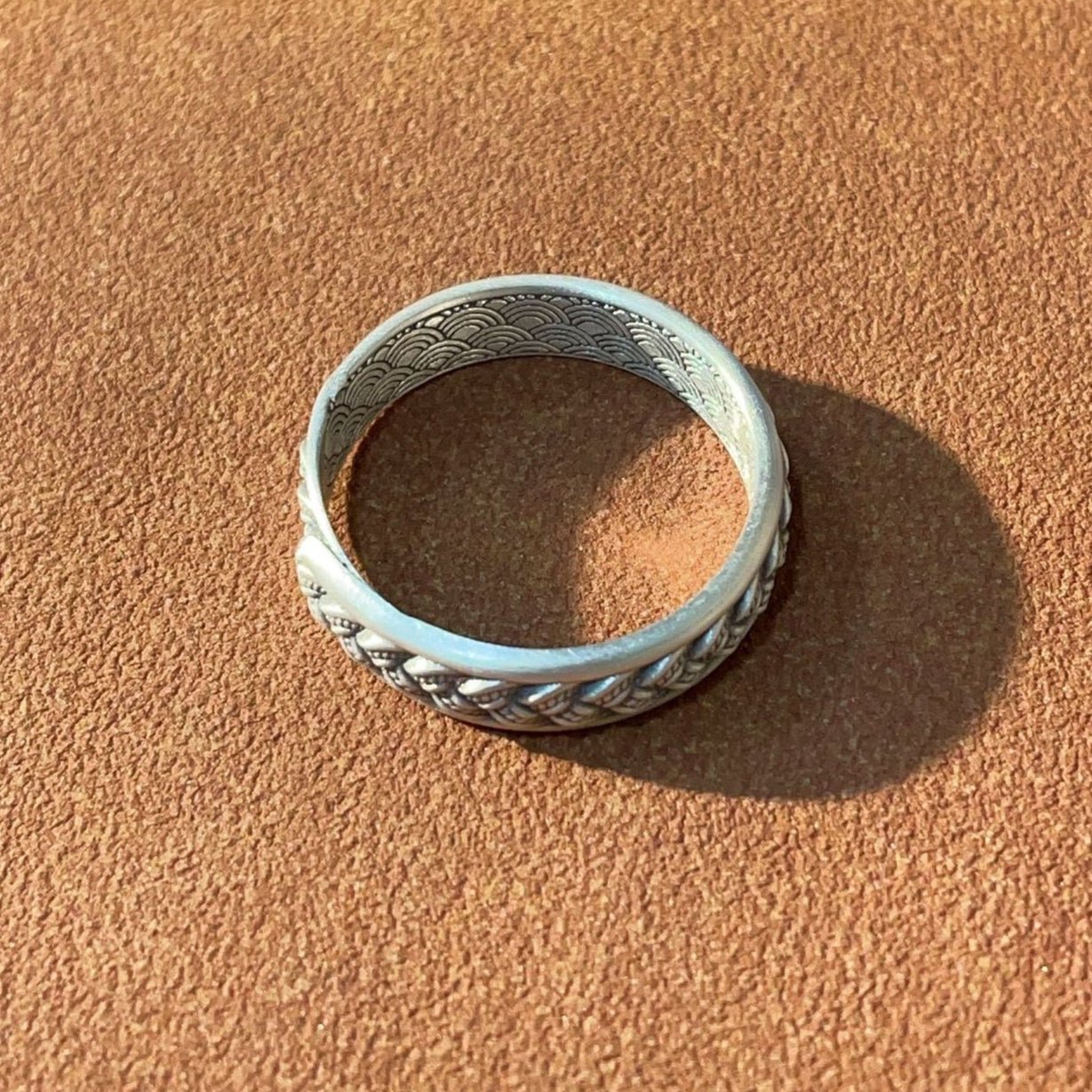 Fashionable braided sterling silver ring - jewelry - weilin.com