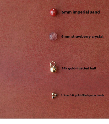 Fashionable Chinese style cinnabar purple gold sand bracelet Emperor sand crystal bracelet - jewelry - weilin.com