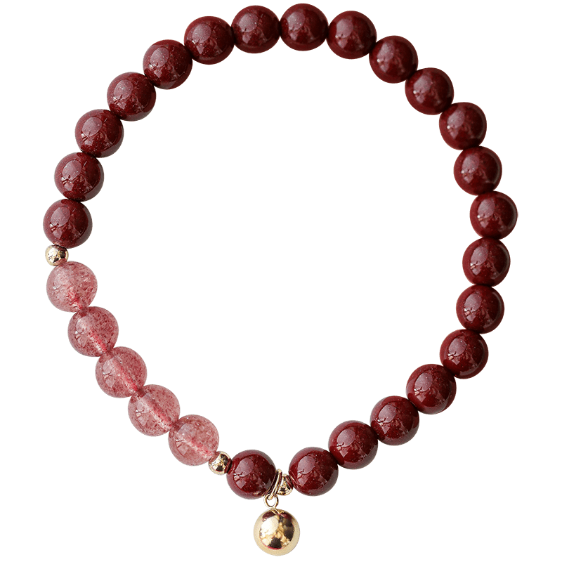 Fashionable Chinese style cinnabar purple gold sand bracelet Emperor sand crystal bracelet - jewelry - weilin.com