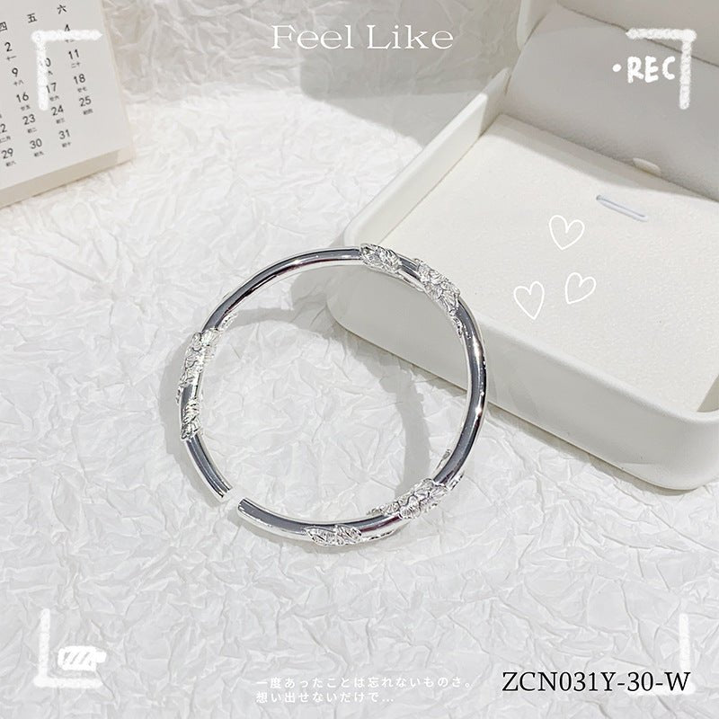 Fashionable flower sterling silver bracelet - jewelry - weilin.com