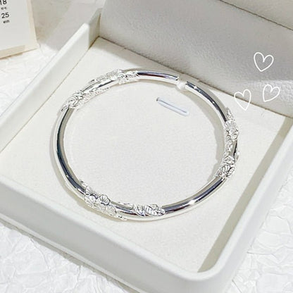 Fashionable flower sterling silver bracelet - jewelry - weilin.com