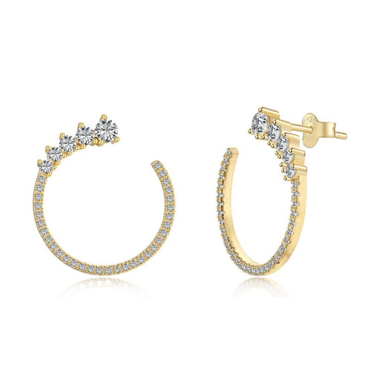 Fashionable hoop design micro - paved zircon earrings - jewelry - weilin.com