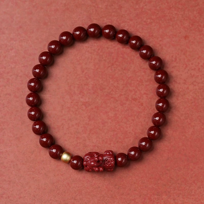 Fashionable New Chinese Style Cinnabar Purple Gold Pixiu Bracelet - jewelry - weilin.com
