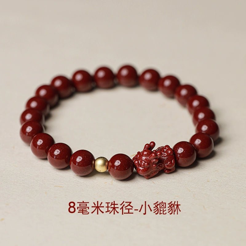 Fashionable New Chinese Style Cinnabar Purple Gold Pixiu Bracelet - jewelry - weilin.com