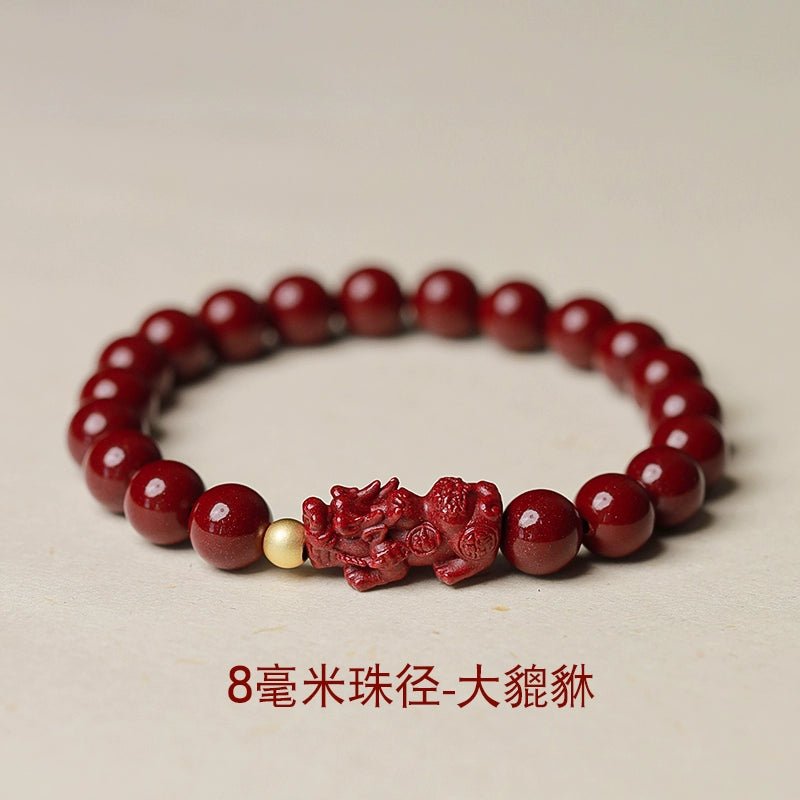 Fashionable New Chinese Style Cinnabar Purple Gold Pixiu Bracelet - jewelry - weilin.com