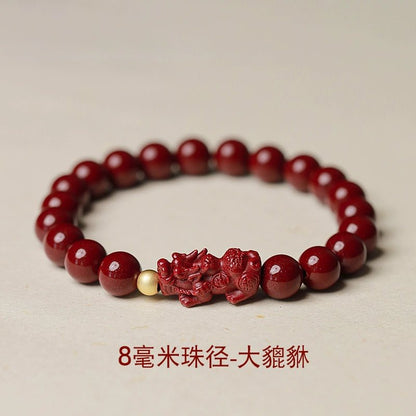 Fashionable New Chinese Style Cinnabar Purple Gold Pixiu Bracelet - jewelry - weilin.com