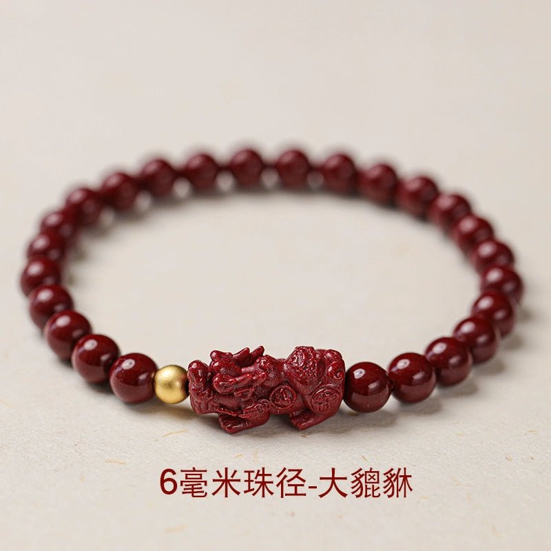 Fashionable New Chinese Style Cinnabar Purple Gold Pixiu Bracelet - jewelry - weilin.com