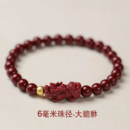 Fashionable New Chinese Style Cinnabar Purple Gold Pixiu Bracelet - jewelry - weilin.com