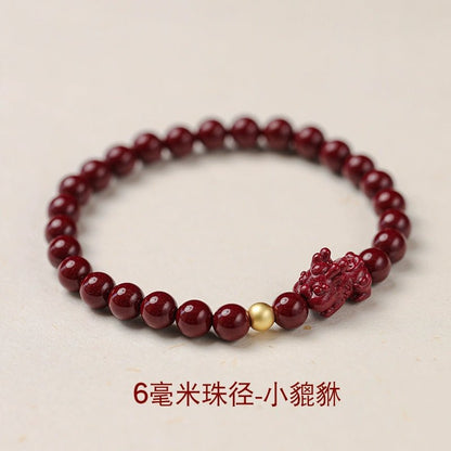 Fashionable New Chinese Style Cinnabar Purple Gold Pixiu Bracelet - jewelry - weilin.com