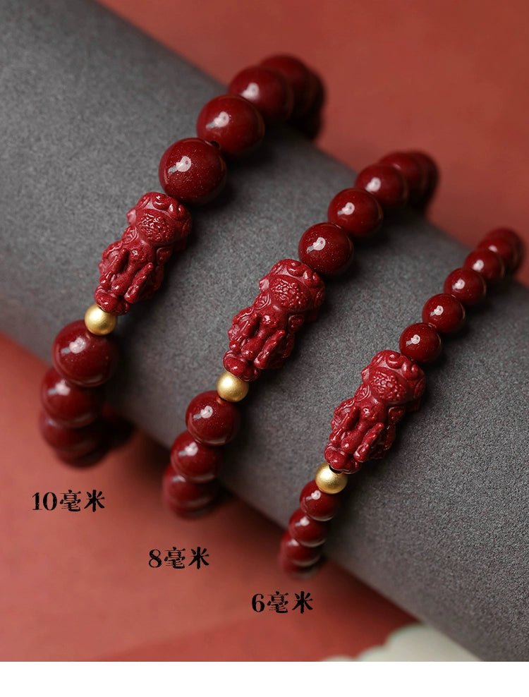 Fashionable New Chinese Style Cinnabar Purple Gold Pixiu Bracelet - jewelry - weilin.com