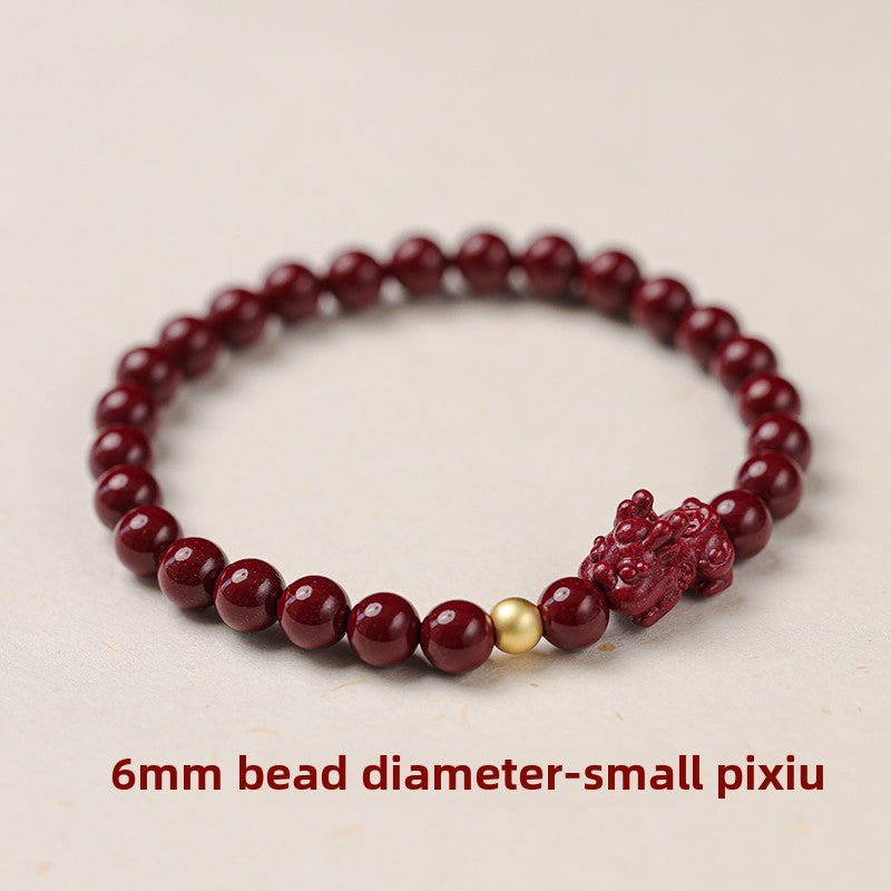 Fashionable New Chinese Style Cinnabar Purple Gold Pixiu Bracelet - jewelry - weilin.com