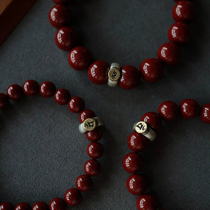 Fashionable new Chinese style cinnabar purple gold sand twelve zodiac sterling silver birth year bracelet - jewelry - weilin.com