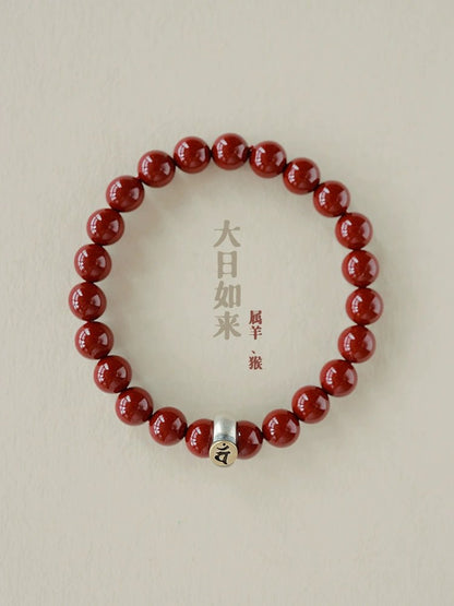 Fashionable new Chinese style cinnabar purple gold sand twelve zodiac sterling silver birth year bracelet - jewelry - weilin.com