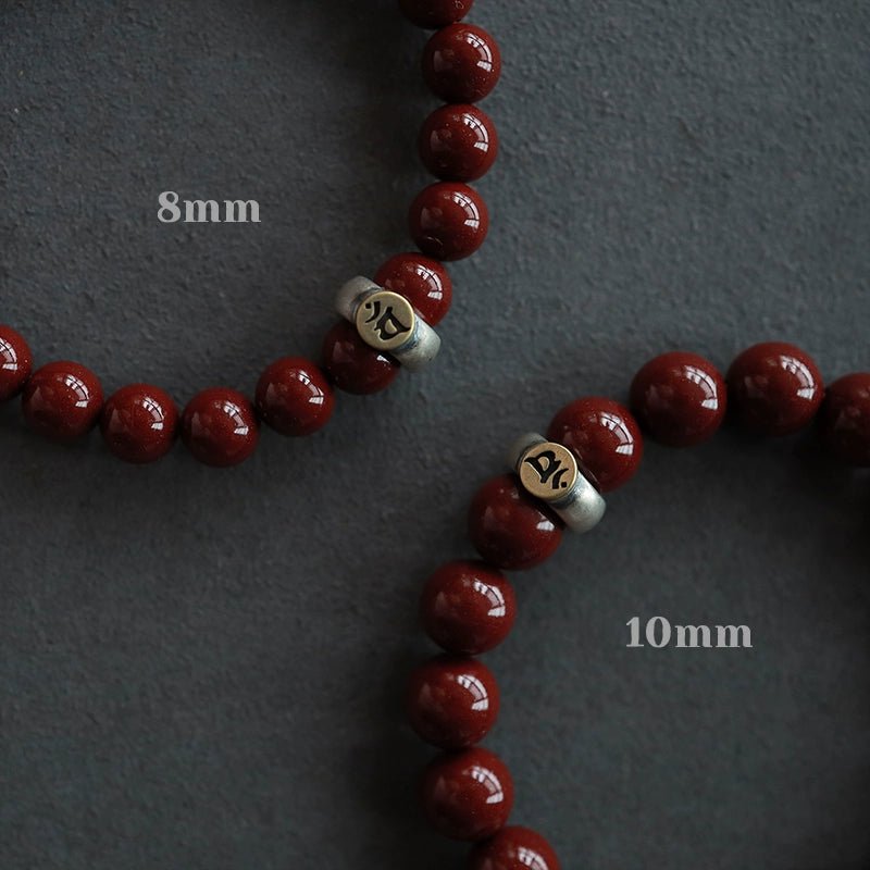 Fashionable new Chinese style cinnabar purple gold sand twelve zodiac sterling silver birth year bracelet - jewelry - weilin.com