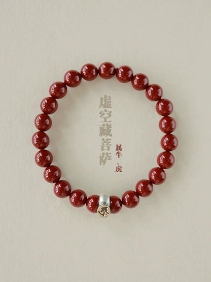 Fashionable new Chinese style cinnabar purple gold sand twelve zodiac sterling silver birth year bracelet - jewelry - weilin.com