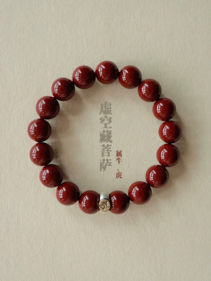 Fashionable new Chinese style cinnabar purple gold sand twelve zodiac sterling silver birth year bracelet - jewelry - weilin.com