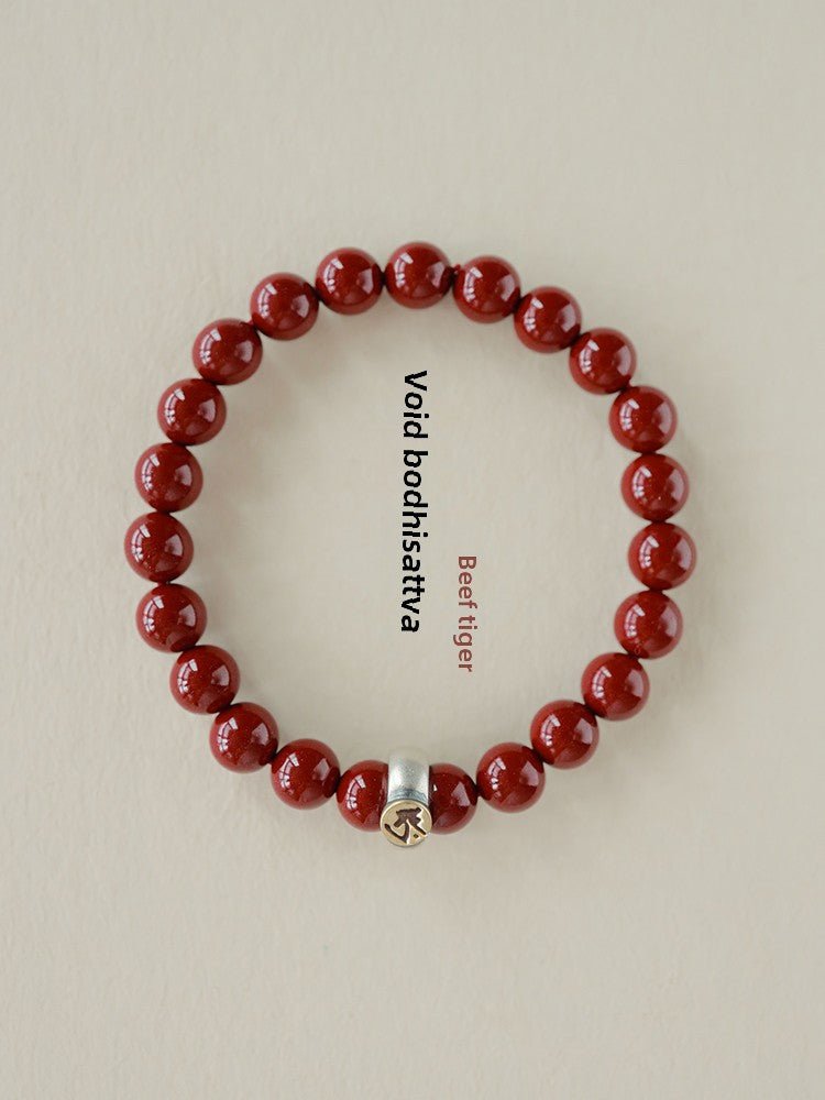 Fashionable new Chinese style cinnabar purple gold sand twelve zodiac sterling silver birth year bracelet - jewelry - weilin.com