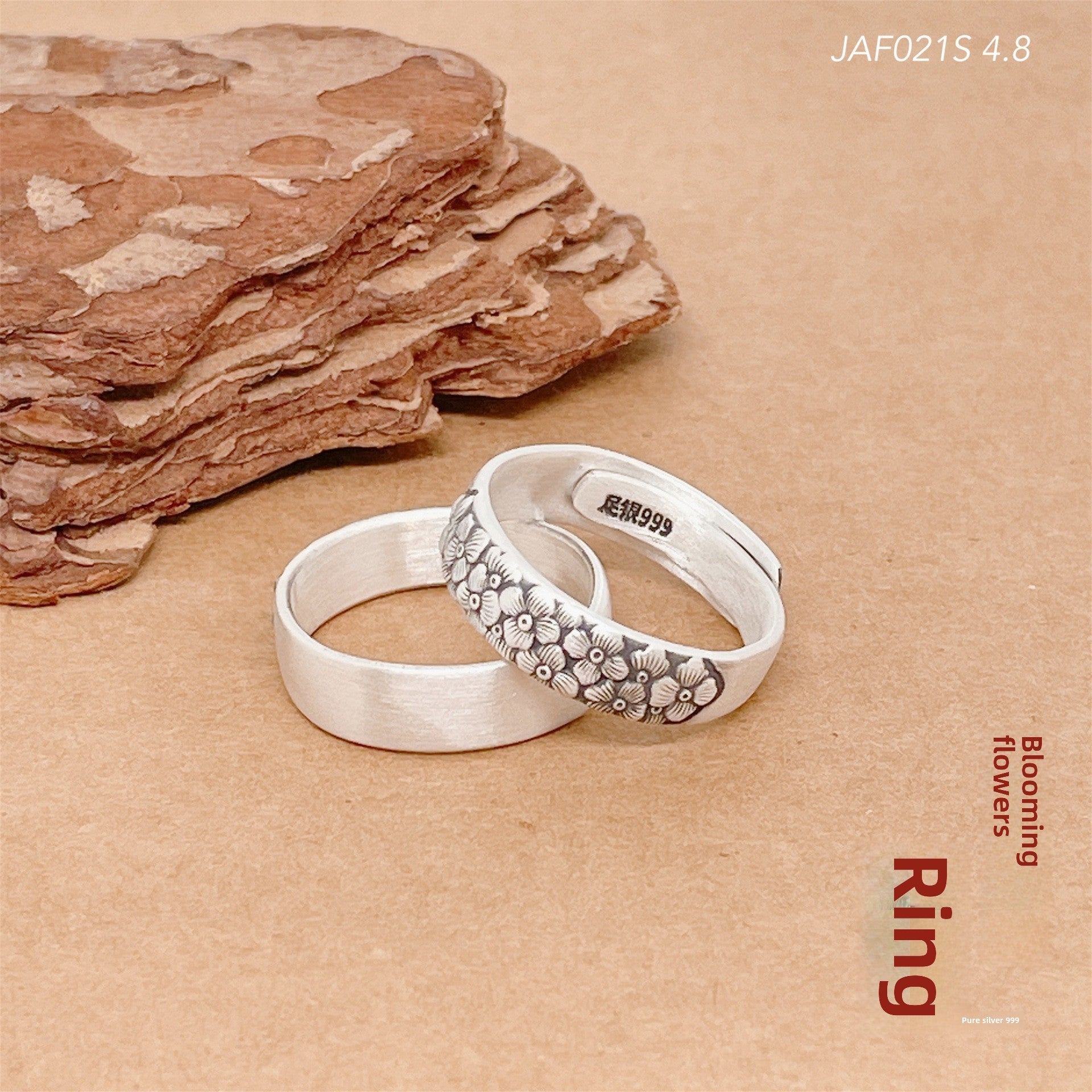 Fashionable patterned sterling silver ring - jewelry - weilin.com