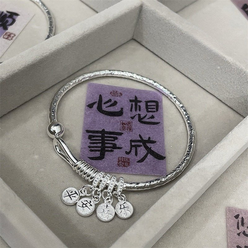 Fashionable Peace and Joy Sterling Silver Bracelet - jewelry - weilin.com