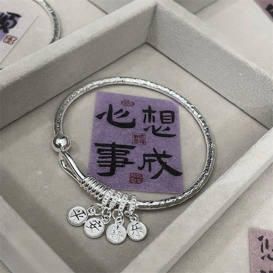 Fashionable Peace and Joy Sterling Silver Bracelet - jewelry - weilin.com