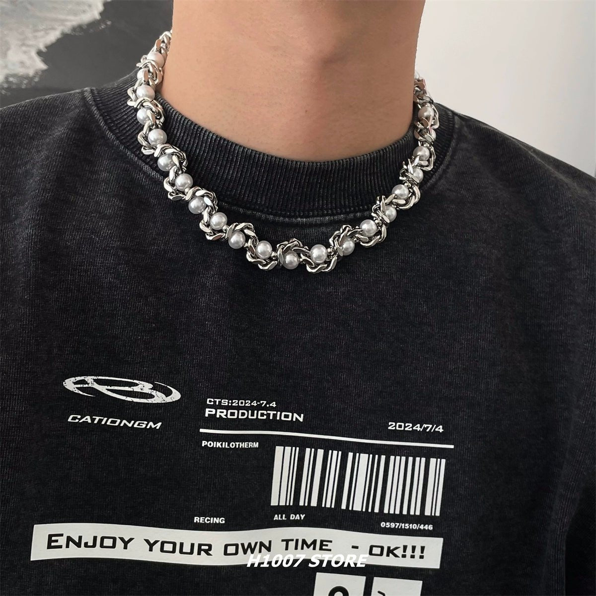 Fashionable pearl wrap necklace for men and women - jewelry - weilin.com