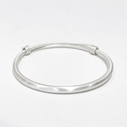 Fashionable simple plain ring sterling silver bracelet - jewelry - weilin.com