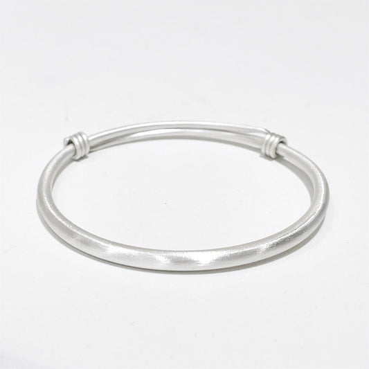 Fashionable simple plain ring sterling silver bracelet - jewelry - weilin.com