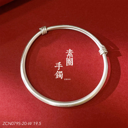 Fashionable simple plain ring sterling silver bracelet - jewelry - weilin.com