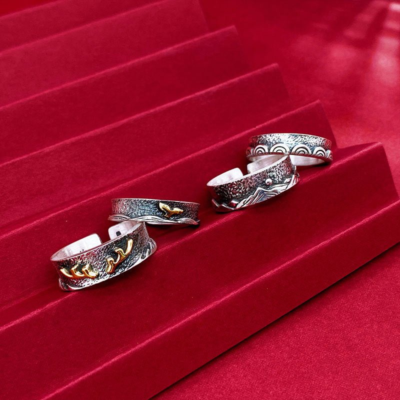 Fashionable sterling silver couple rings - jewelry - weilin.com