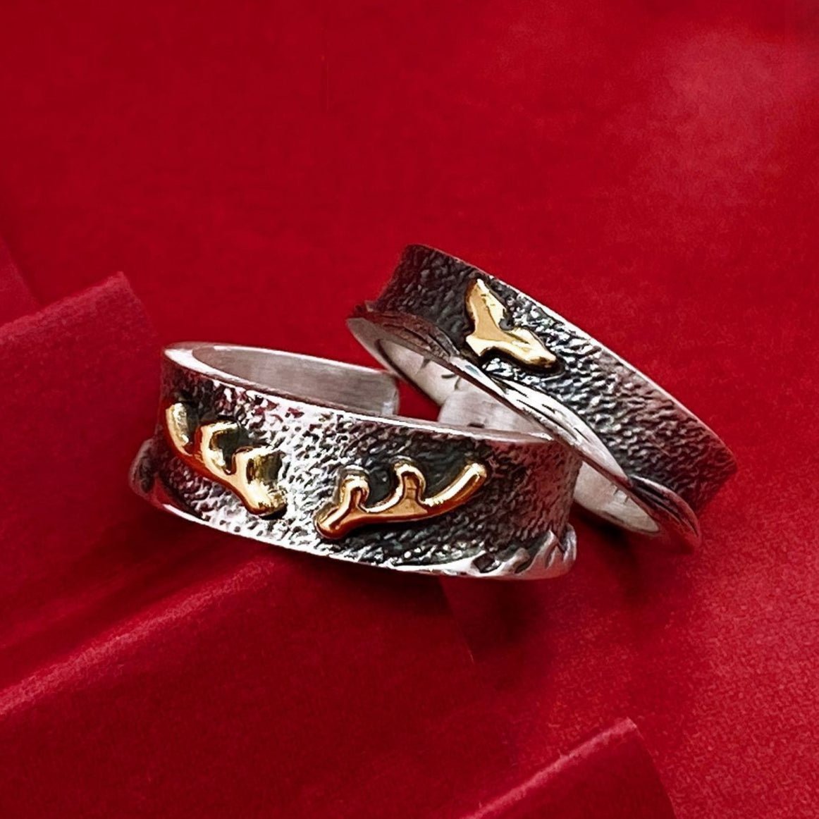 Fashionable sterling silver couple rings - jewelry - weilin.com