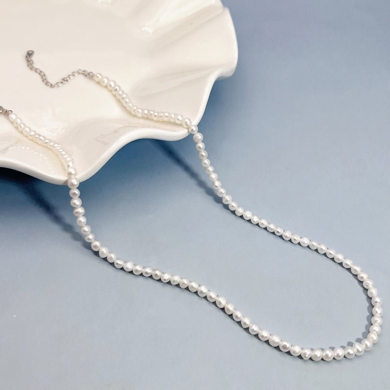 Fashionable sterling silver pearl necklace - jewelry - weilin.com