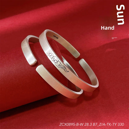 Fashionable sun and white cloud sterling silver bracelet - jewelry - weilin.com